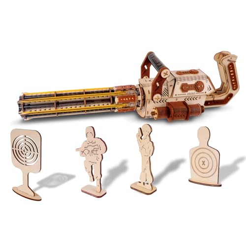 Gueiddi 3D Wooden Gatlin Gun Puzzle Kit for Adults