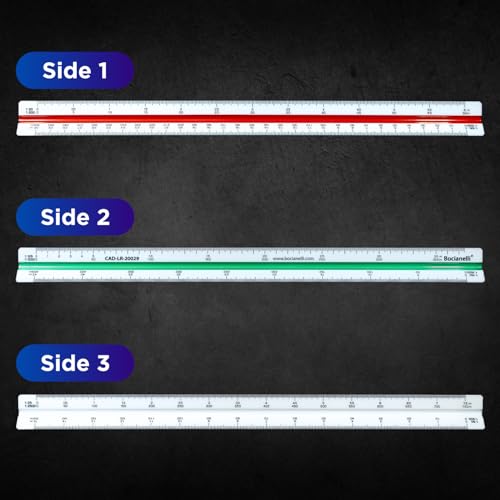 Dreikantmaßstab 30 cm - Maßstab Lineal - Kunststoff Maßstabslineal - Dreikantmaßstab 1:20 1:25 1:50 1:100 1:125 1:150 1:200 1:500 1:1000 1:1250 1:1500 1:2500