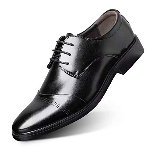 [visionreast] 革靴 メンズ ビジネスシューズ 皮鞋 ウォーキング 大きいサイズ 靴 走れる 紳士靴 幅広 軽量 柔らかい レースアップシューズ 営業マン 通勤 防滑 ブラック 25.0cm