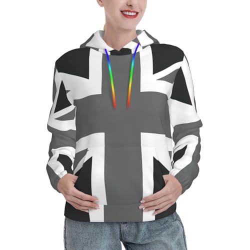 Sweat à capuche drapeau Royaume-Uni pour femme avec poche kangourou