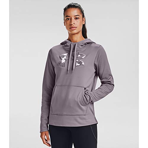Under Armour Women's Armour Fleece Big Logo Camo/Shine Hoodie , Slate Purple (585)/Slate Purple , Large
