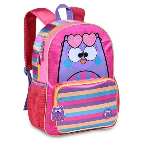 Mochila Costa Bubu Coruja Menina Infantil Grande Escolar