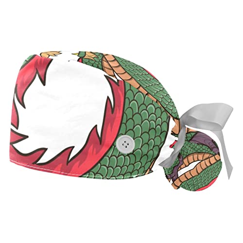 Chapeaux bouffants casquettes de travail respirantes dragon JDEZ lot de 2