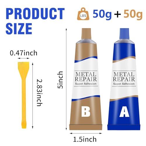 Image of Metal Mending Cold Weld Repair Paste, AB(50+50) | Strong Adhesive Gel, Universal Plastic Weld, Aluminum Compatible, Gap Filler Agent