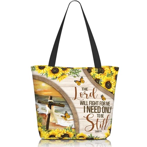 Bible Tote Bags for Women Christian Tote Bag Religious Church Bags for Women Organizer Christian Gift With Zipper