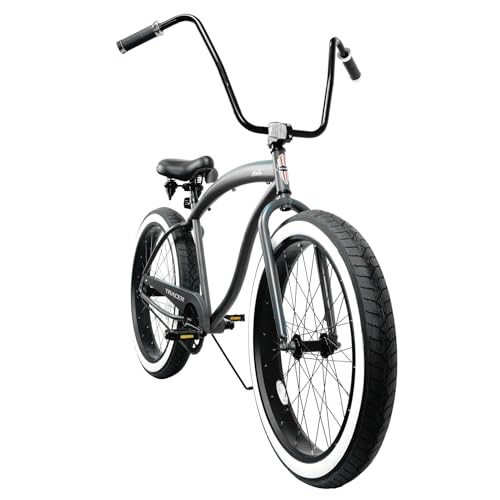Tracer Avalon 26 & 29 Inch Beach Cruiser Bike for Adult Men & Women, 1/7-Speed Disc Brake 3.0 Fat tire Low Step-Through Frame Hybrid Bike (Single-Speed, 26
