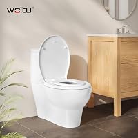 WOLTU Kinder Familien WC Deckel, Toilettendeckel mit integriertem Kindersitz, Klodeckel mit Magnet-Anschluss, Toilettensitz abnehmbar mit Absenkautomatik Weiß Oval – Ansicht 2