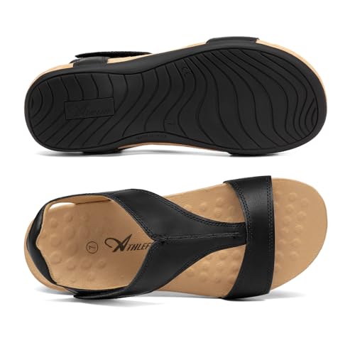 Image of Athlefit Orthopedic Sandals for Women Comfortable Beach Orthotic Sandals with Arch Support