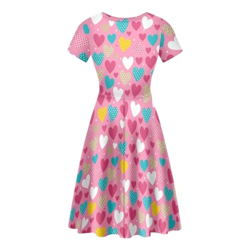 Image of AFPANQZ Womens Casual Summer Lightweight Vintage Dress Short Sleeve Midi Dress Knee-Long Luxury Formal Dress