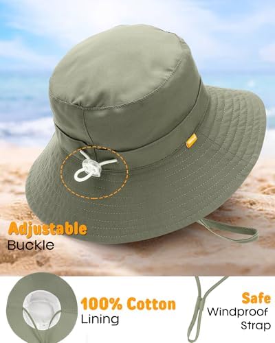 FURTALK Baby Sun Hat Toddler Bucket Hat Beach Smile Face UPF 50+ - 1