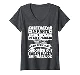 Mujer calefactor divertido la parte Camiseta Cuello V