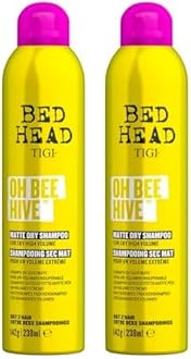 Bed Head by TIGI Oh Bee Hive Dry Shampoo Multipack – 2-Pack Lightweight, Oil & Grease Absorbing Hair Refresh, Instant Clean Without Washing, Add Volume, Texture and Refreshes Style with Matte Finish
