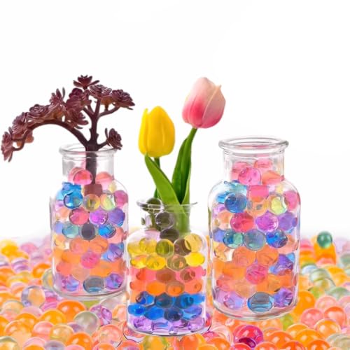 LONGTEAM Lot de 20 000 perles d'eau colorées en gel pour plantes et fleurs, non toxiques et biodégradables, perles d'eau décoratives pour vases (20 000 pièces)