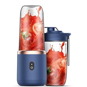 Smoothie Mixer Draagbare Blender, Mini USB Oplaadbare Smoothie Blender met 6 Bladen, Draadloze Fruit Blender Sport Camping Fitness, Mini Blender voor Milk Shake, Groenten en Vruchtensappen