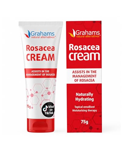 Grahams Natural Rosacea Treatment for Face Redness Moisturizer - Clinically Proven Anti Redness Face Cream to Soothe & Reduce Flare Ups - Natural Hypoallergenic Steroid-Free 75g