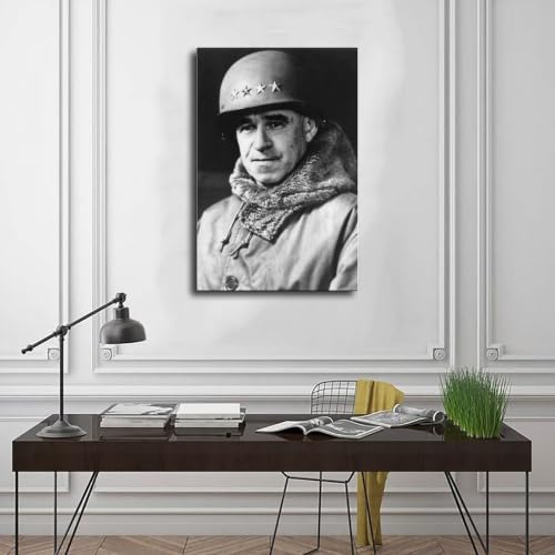 Impression sur toile haut de gamme General Omar Bradley avec cadre suspendu