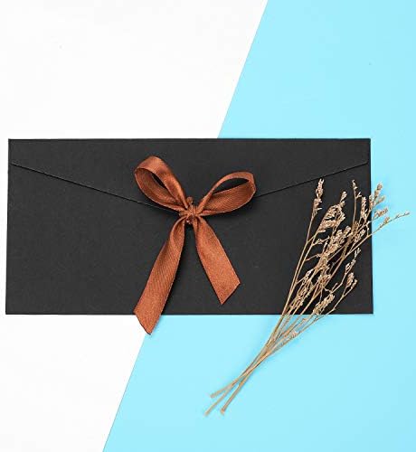 10 Pack Black Kraft Paper Envelopes Retro Envelopes with Ribbons Gift Card Envelopes Wedding Invitation Envelopes Greeting Card Envelopes for Handmade Invitations Letters Birthday or Festival Cards