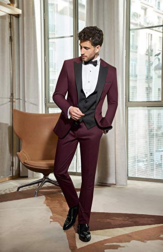 Rdzding Mens Slim Fit 3 Piece Set Suits Tuxedos Daily Business Blazer Tailcoat Formal Groomsmen Jacket for Wedding2