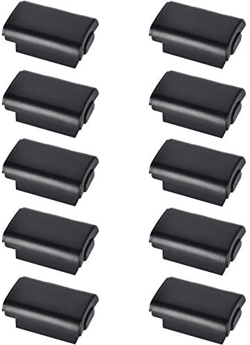 BFVV Black Battery Cover Shell Case Replacement for Xbox 360 Wireless Controller - 10 Pack