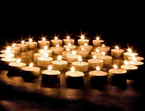 Tea Light Candles Unscented, Centerpiece, Decorative Candle - Pressed Wax Decoration Lighting (White) (Pack of 1)