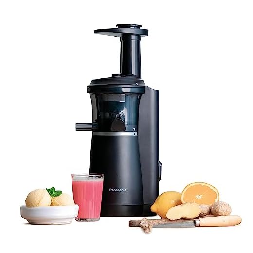 Panasonic Slow Juicer MJ-L501KXE, Estrattore Elettrico per Frutta e Verdura, 150 W, Acciaio Inox e Plastica, Design Elegante e Sottile, Accessorio per Ingredienti Surgelati, Nero
