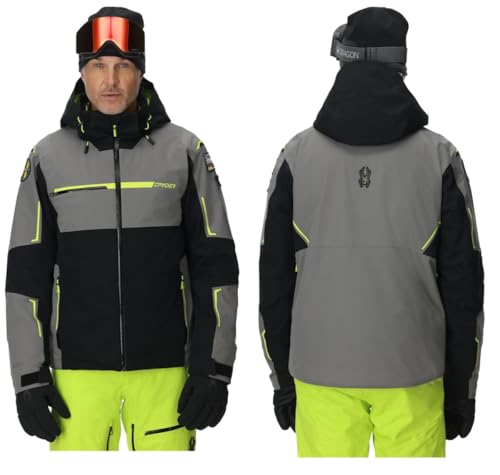 Spyder Titan Jacket Black, Negro - Gris - Amarillo, S