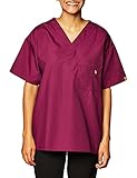 WonderWink The Alpha Unisex V-Neck Scrub Top, Wine, X-Small