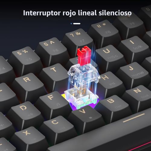 Teclado mecánico gaming 60% ultracompacto para jugar y programar en PC Windows 2