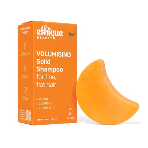 Ethique Volumizing Shampoo Bar with Biotin for thin, fine hair - Plastic-Free, Vegan, Cruelty-Free, 3.88 oz - Formerly Sweet & Spicy - Formerly Sweet & Spicy