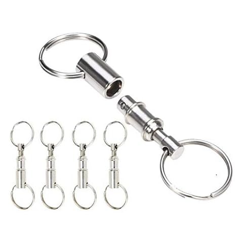 ShineIn Quick Release Detachable Key Rings Pull Apart Keychains Double Spring Split Snap Lock Holder 5 Pcs Cover