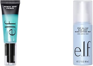 e.l.f. Cosmetics Power Grip Primer, 177.4 ml & Stay All Day Blue Light Micro-Setting Mist, Setting Spray & Skin Refresher For A Matte Finish, Reduces Blue Light Transmission, 2.7 Fl Oz