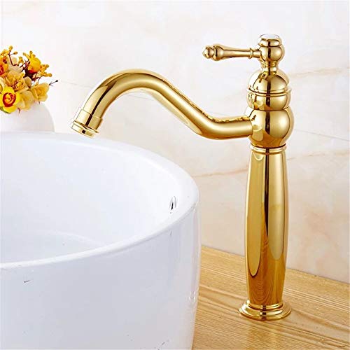 Robinet de lavabo doré pour sublimer la décoration de votre salle de bain moderne