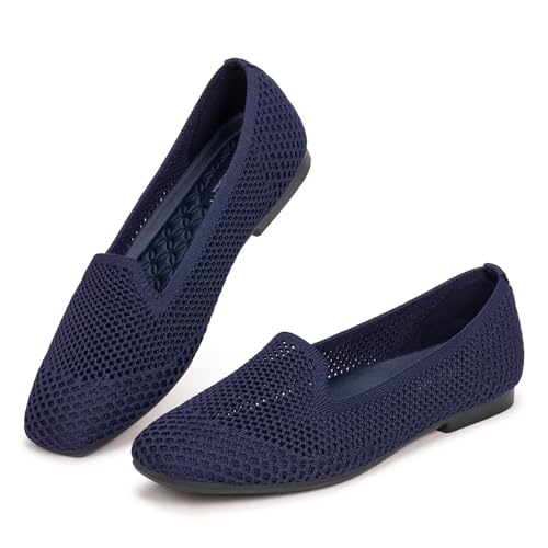 Image of Frank Mully Women's Loafer Flats Square Toe Comfortable Office Work Shoes, Cute Penny Loafer Slip On Walking Driving Shoes