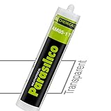 Profi Silikon Parasilico 310ml Kartusche Dichtstoff Sanitär, Küchenbereich, Innen-und Außen Bausilikon, Große Farbauswahl (transparent)