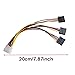 ThtRht 3 Pack 4Pin Molex to 3X Sata 15Pin Splitter Connector Power Supply Cable Adapter Male LP4 4 Pin IDE to HDD Hard Drive ATA Female Port for Additional Multi Caddy Computer PC Desktop