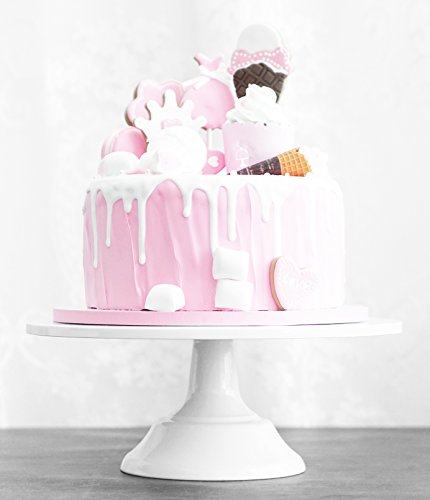 Vilavita 2-Set Modern Cake Stands Round Cake Stand Cupcake Stands For Baby Shower, Wedding Birthday Party Celebration, White #TOP6