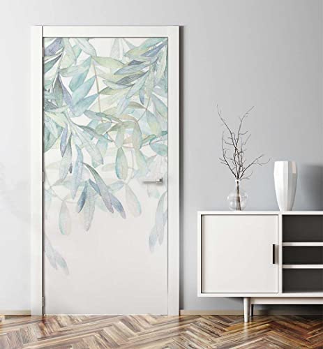 MyMaxxi - Tür bekleben mit Türtapete Selbstklebend 90x200 Hängende Ranken mit Blätter - Tür verschönern Türfolie - Türaufkleber XXL Aufkleber Folie- Türposter Türklebefolie Blüte Strauch Blatt grün Cover