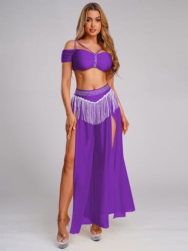 Vêtements danse orientale arabe violet S costume de soirée Freebily
