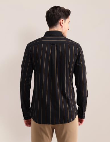 Image of U.S. Polo ASSN. Striped Slim Fit Formal Shirts for Men - 100% Cotton, Full Sleeve Mens Casual Shirts