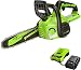 Produktbild Greenworks Akku-Kettensäge, 24 V, 25 cm lange Kette, leicht, mit 2,0 Ah Akku und 2A-Ladegerät
