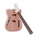 ERYUE TL Tele Style Unfinished Electric Guitar DIY Kit Mahogany Body with F Soundhole Maple Wood Neck Rosewood Fingerboard
