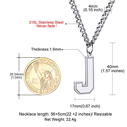 Goldchic Jewelry High Polished Sablonup Font Letter J Necklace Initial Pendant With 24" Chain Fits For Men #TOP6