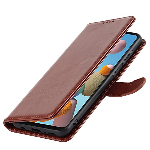 Ｈａｖａｙａ For Samsung Galaxy A21S Phone Case With Card Holder,For Galaxy A21S Wallet Case For Women,For Samsung A21S Flip Cell Phone Cover With Credit Card Holders-Brown #TOP4