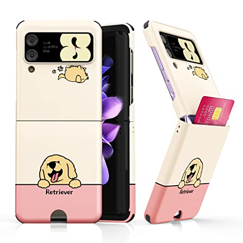 VVUPIC for Galaxy Z Flip 3 Case Card Slot Slim Hard Rugged TPU Edge Protection Case Z-POP Design Graphic