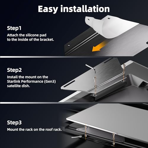 Image of DAIERTEK Starlink Performance Gen3 Mount, Starlink Flat high Performance Car Mount, Easy Screw Installation, Waterproof, for Car Roof Rack, RV, Truck, Trailer