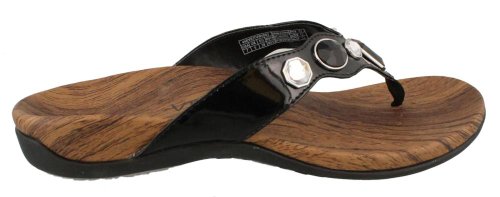 Vionic Women's Sandals Eve Black Patent Sandal Orthaheel (9)