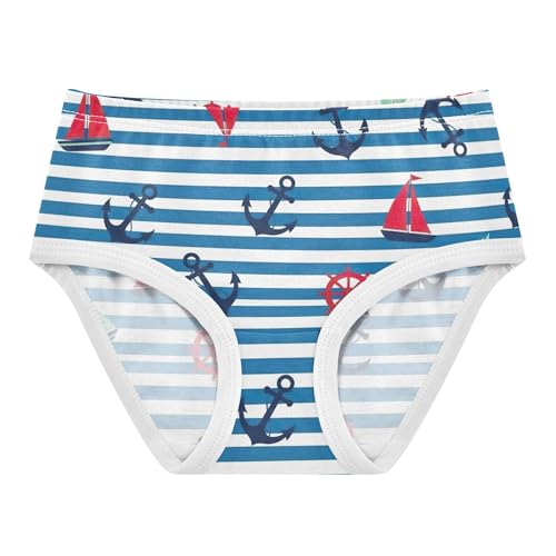 Fun Toddler Underwear Floral 2t Cotton Panties Little Girl Navy Blue Anchors Blue Stripe Kids Briefs Undies