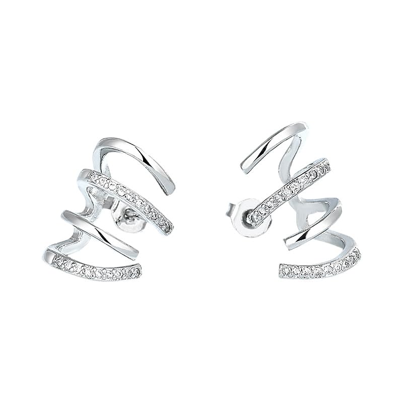 S925 Plated Temperament Fashion 4 Claws Earrings Personalized Simple Earring3