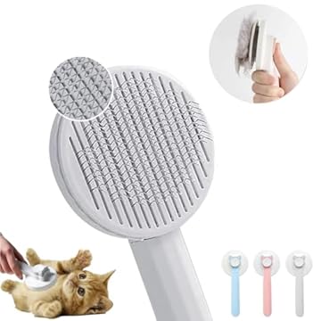 Rasqueadeira Limpa Fácil Escova Tira Pelos Pet, escova para gatos, escovas de limpeza autolimpantes para queda e cuidados pelos removem soltos Escova Mágica Pet (Rosa Bebê)