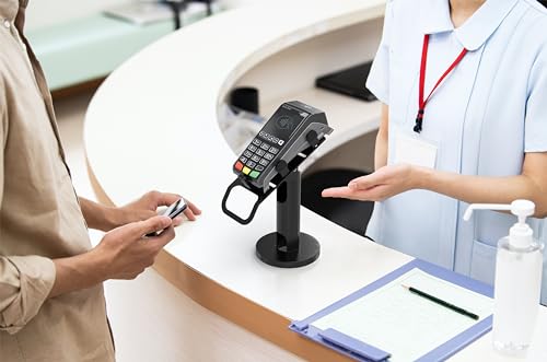 Image of CTA Digital Universal Credit Card Reader Stand - Reader Terminal Stand for Verifone, Ingenico & Pax POS Stations - Bolt Down or Adhesive Anti-Theft Security - Easy Install